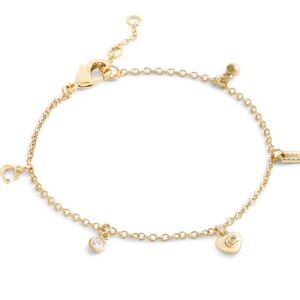 Coach Signature C Gold Charm Bracelet